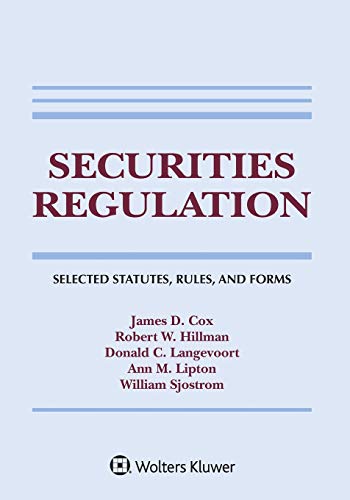 Stock image for Securities Regulation: Selected Statutes, Rules, and Forms, 2020 Edition (Supplements) for sale by BooksRun