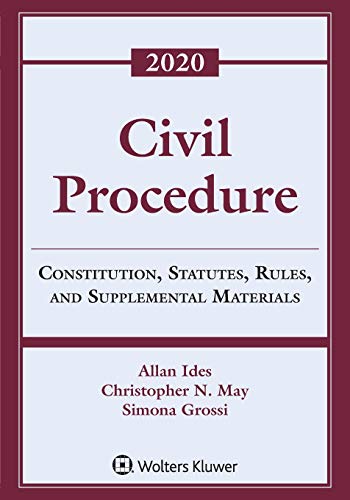 Imagen de archivo de Civil Procedure: Constitution, Statutes, Rules, and Supplemental Materials, 2020 (Supplements) a la venta por Coas Books