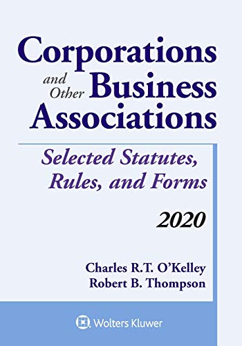 Beispielbild fr Corporations and Other Business Associations : Selected Statutes, Rules, and Forms, 2020 Edition zum Verkauf von Better World Books