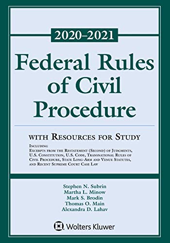 Stock image for Federal Rules of Civil Procedure with Resources for Study: 2020-2021 Statutory Supplement (Supplements) for sale by BooksRun
