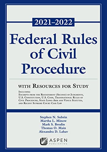 

Federal Rules of Civil Procedure: with Resources for Study (Supplements)