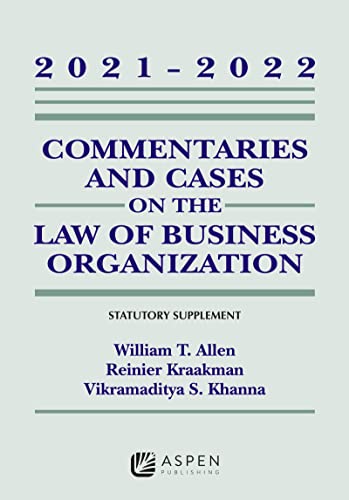 Beispielbild fr Commentaries and Cases on the Law of Business Organizations: 2021-2022 Statutory Supplement (Supplements) zum Verkauf von BooksRun