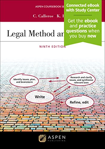 Beispielbild fr Legal Method and Writing I: Predictive Writing (Aspen Coursebook) zum Verkauf von Revaluation Books