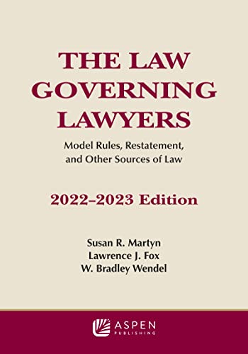 Stock image for The Law Governing Lawyers: Model Rules, Standards, Statutes, and State Lawyer Rules of Professional Conduct, 2022-2023 (Supplements) for sale by HPB-Red