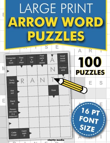 9781544121598: Large Print Arrow Word Puzzles: 100 crossword style puzzles in 16pt font size