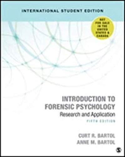 Stock image for Introduction to Forensic Psychology: Research and Application (International Edition) for sale by GF Books, Inc.