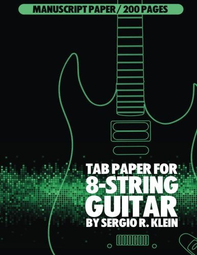 9781544862712: TAB Paper for 8-String Guitar: 200 Pages of TAB Manuscript Paper for 8-String Guitar: Volume 4