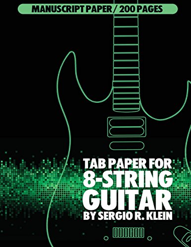9781544862712: TAB Paper for 8-String Guitar: 200 Pages of TAB Manuscript Paper for 8-String Guitar