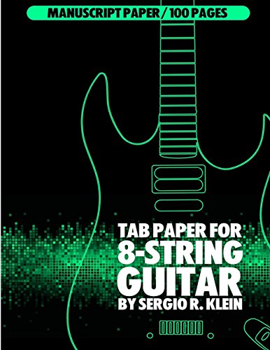 9781544863047: TAB Paper for 8-String Guitar: 100 Pages of TAB Manuscript Paper for 8-String Guitar: Volume 6