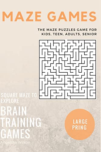 Imagen de archivo de Maze Games: The Maze Puzzles Game for Kids, Teen, Adults, Senior, Brain Training Games, Square Maze to Explore a la venta por WorldofBooks