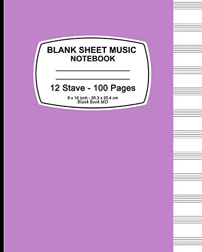 Stock image for Blank Sheet Music Notebook (Purple): 8" x 10" (20.32 x 25.4 cm), 12 Stave,100 Pages, Durable Soft Cover [Soft Cover ] for sale by booksXpress