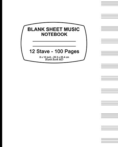 Stock image for Blank Sheet Music Notebook (White): 8" x 10" (20.32 x 25.4 cm), 12 Stave,100 Pages, Durable Soft Cover [Soft Cover ] for sale by booksXpress
