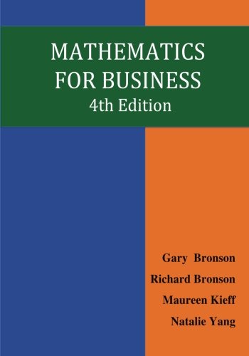 Imagen de archivo de Mathematics for Business : Fourth Edition a la venta por Better World Books