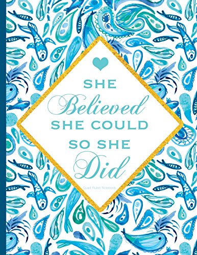 Beispielbild fr She Believed She Could So She Did: Blue Quad Ruled Notebook With Inspirational Quote Cover zum Verkauf von Buchpark