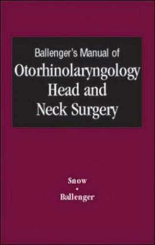 Beispielbild fr Ballenger's Manual of Otorhinolaryngology, Head and Neck Surgery zum Verkauf von Better World Books