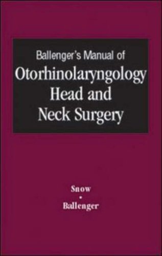 Stock image for Ballenger's Manual of Otorhinolaryngology, Head and Neck Surgery for sale by Better World Books