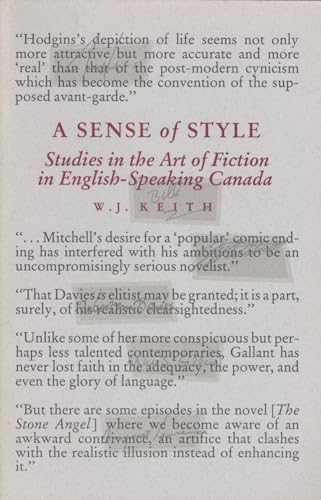 Imagen de archivo de Sense of Style: Studies in the Art of Fiction in English-Speaking Canada a la venta por Andreas Schller