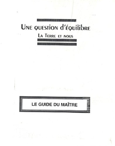 Stock image for Une Question D'equiblibre (TG) for sale by Revaluation Books