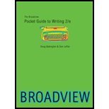 Beispielbild fr The Broadview Pocket Guide to Writing zum Verkauf von Better World Books