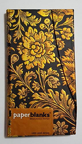 Brocaded Paper Midnight Gold Slim Lined (9781551567136) by Paperblanks Book Company