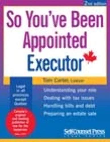 Beispielbild fr So You've Been Appointed Executor zum Verkauf von Better World Books