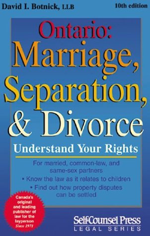 Beispielbild fr Ontario: Marriage, Separation, and Divorce: Understanding Your Rights zum Verkauf von Eric James