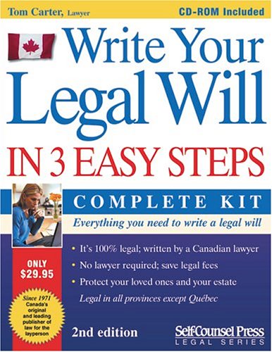 Beispielbild fr Write Your Legal Will in 3 Easy Steps zum Verkauf von Better World Books