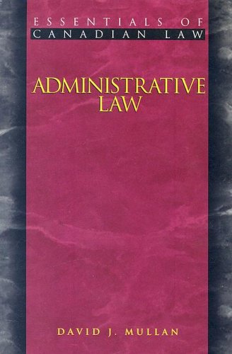 Imagen de archivo de Administrative Law (Essentials of Canadian Law) a la venta por SecondSale
