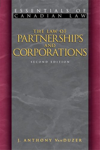Beispielbild fr The Law of Partnerships and Corporations: Essentials of Canadian Law zum Verkauf von AwesomeBooks