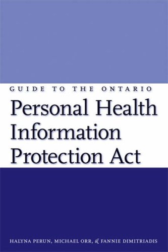 Beispielbild fr Guide to the Ontario Personal Health Information Protection Act zum Verkauf von BMV Bloor