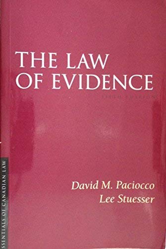 Beispielbild fr The Law of Evidence (Essentials of Canadian Law) zum Verkauf von GF Books, Inc.