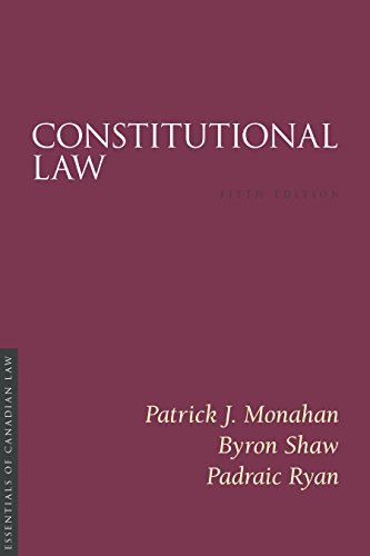 Stock image for Constitutional Law, 5/E (Essentials of Canadian Law) for sale by GF Books, Inc.