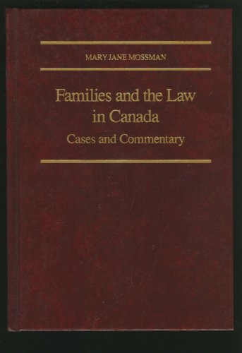 Imagen de archivo de Family and the Law in Canada : Cases and Commentary a la venta por bmyguest books