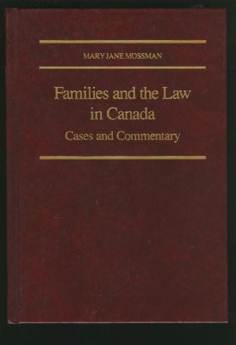 Stock image for Families and the Law in Canada for sale by Irish Booksellers