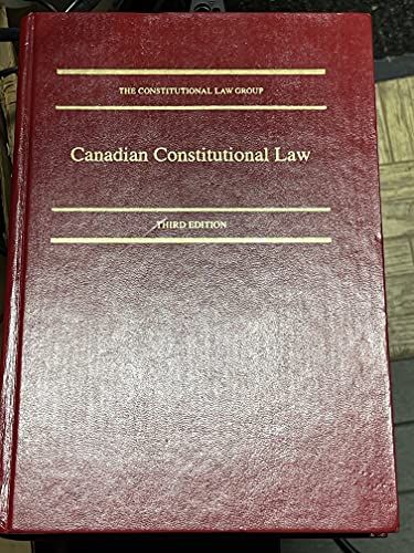 Beispielbild fr Canadian Constitutional Law zum Verkauf von Better World Books