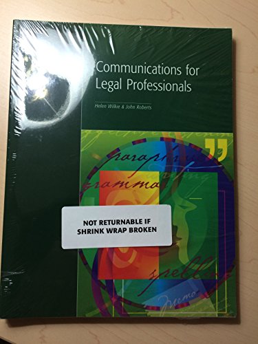 Beispielbild fr Communications for Legal Professionals zum Verkauf von Wrigley Books