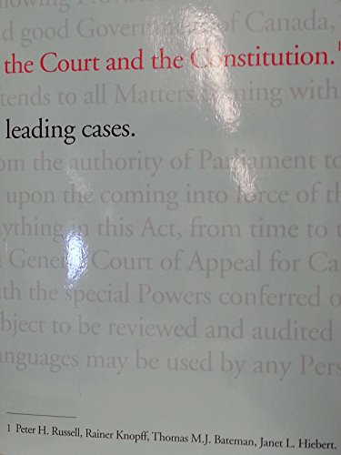 Beispielbild fr Court and the Constitution : Leading Cases zum Verkauf von Better World Books