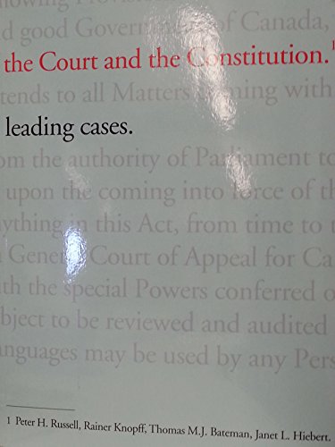 Imagen de archivo de Court and the Constitution : Leading Cases a la venta por Better World Books