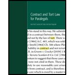 Beispielbild fr Contract and Tort Law for Paralegals zum Verkauf von Better World Books