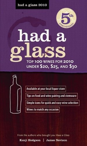 Imagen de archivo de Had A Glass: Top 100 Wines for 2010 Under $20, $25, and $30 a la venta por SecondSale