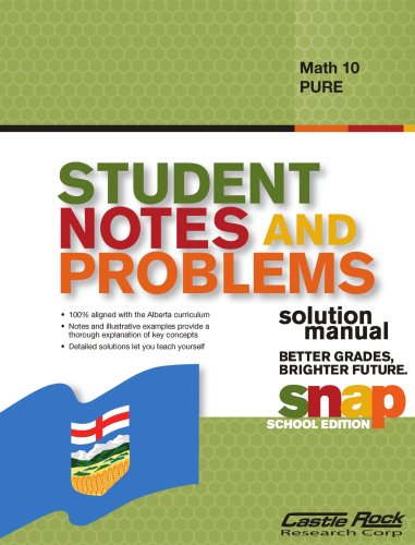 Stock image for Student Notes and Problems Solution Manual Math 10 Pure for sale by Revaluation Books