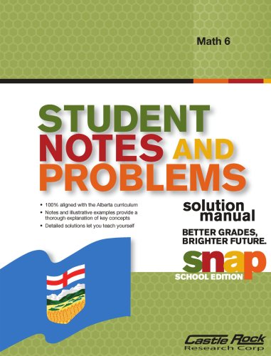 Imagen de archivo de Student Notes and Problems Solution Manual Math 6 a la venta por Revaluation Books
