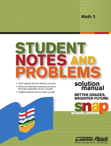 Stock image for Student Notes and Problems Solution Manual Math 3 for sale by Revaluation Books