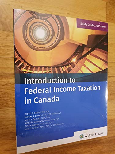 Stock image for Introduction to Federal Income Taxation in Canada: Study Guide 2017-2018 for sale by Better World Books