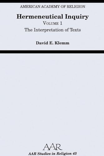 Beispielbild fr Hermeneutical Inquiry: Volume 1: The Interpretation of Texts zum Verkauf von ThriftBooks-Dallas