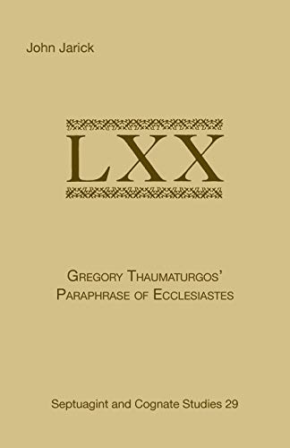 9781555404857: Gregory Thaumaturgos Paraphrase of Ecclesiastes: 29