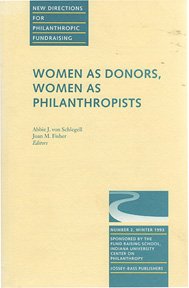 Beispielbild fr Women as Donors, Women as Philanthropists zum Verkauf von Better World Books