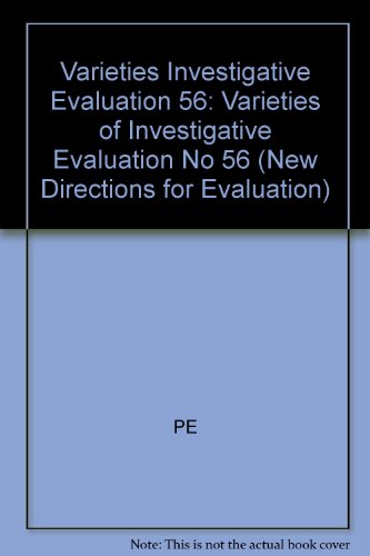Stock image for Varieties of Investigative Evaluation (New Directions for Evaluation) for sale by medimops