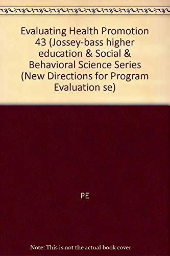 Stock image for Evaluating Health Promotion Programs (New Directions for Evaluation) for sale by Ergodebooks