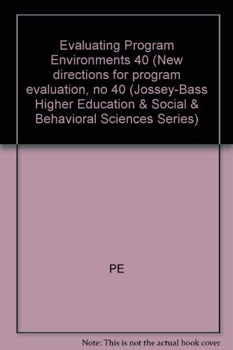 Stock image for Evaluating Program Environments (New Directions for Evaluation) for sale by Ergodebooks